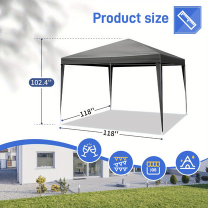 10x10ft White Party Canopy Tent with No Sidewalls, Three Sidewalls or Four Sidewall Configuration Options