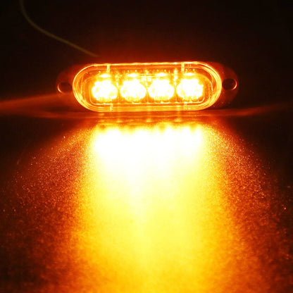 LED Side Marker Indicator Lamps 10pcs, 12V-24V 10-LED ABS Clearance Lights for Car Truck Trailer, Plug-and-Play Side Indicator Light Kit