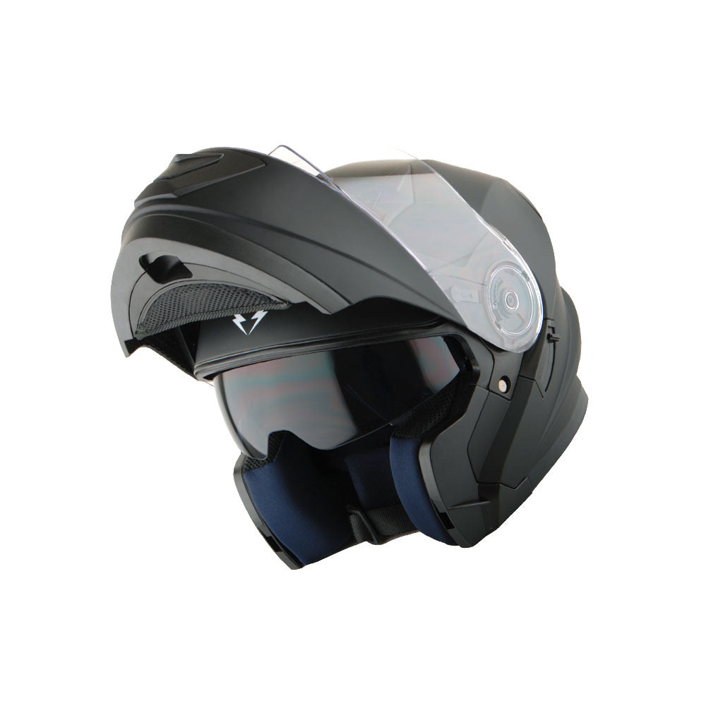 Motorcycle Helmet Modular Flip-Up Design with Dual Visors, Optional Three-Mode LED Tail Light and S-XL Sizes