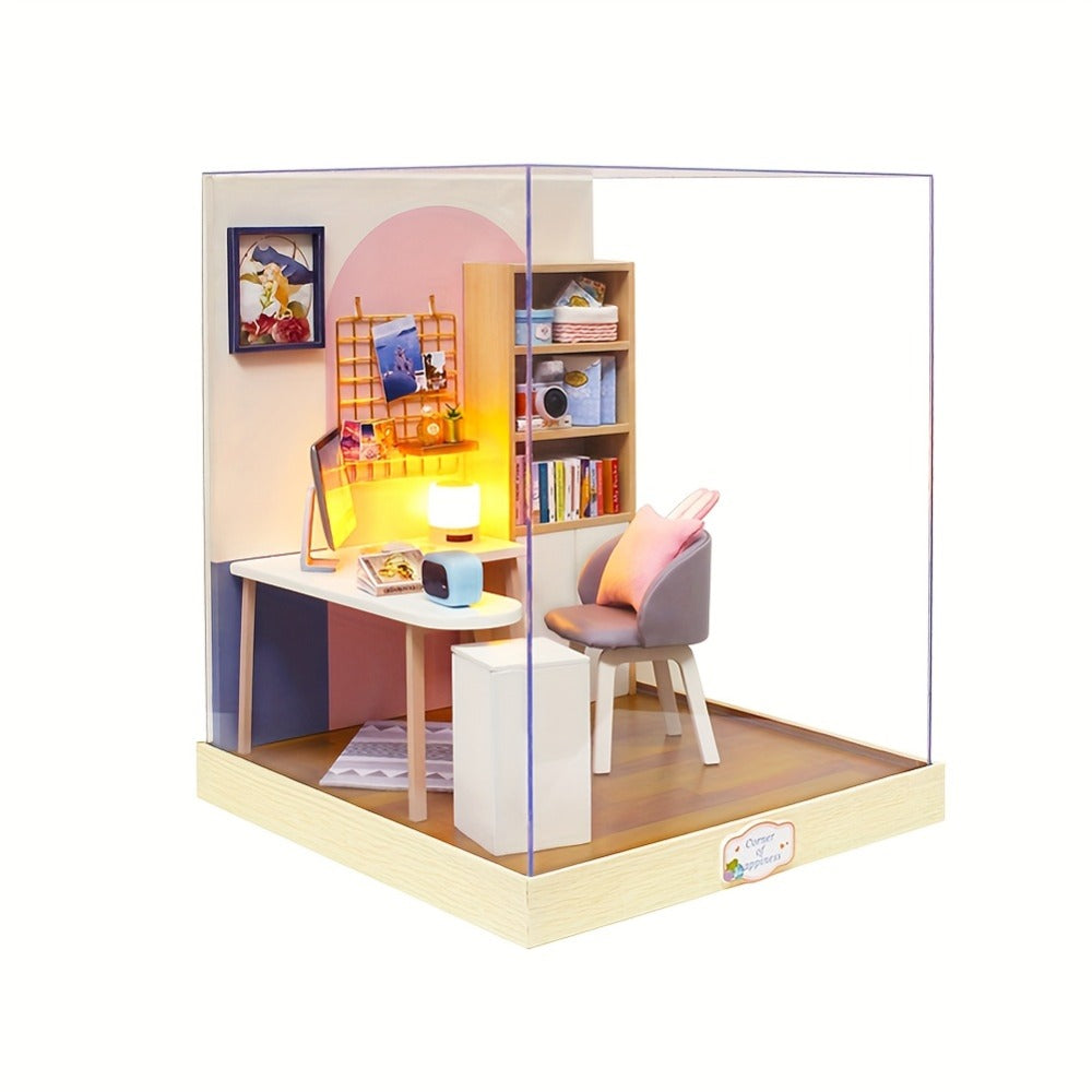 DIY Miniature Dollhouse Kit with Dust Cover Small, Mini House Model No Glue with the Listed Color, Size or Set Options for Everyday Use