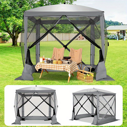 Pop Up Gazebo 8x8ft Mesh Screen Tent Portable Camping Garden Picnic for Garden, Patio and Yard Use
