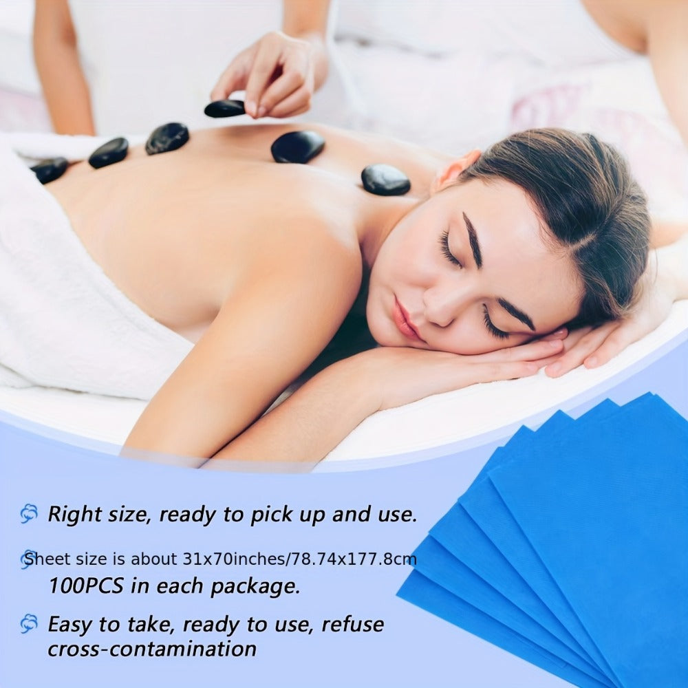 Disposable Bed Sheets 100 Pack Non-Woven Massage Table Cover Single Use Stain Resistant Spa Sheets for Massage Therapists Estheticians