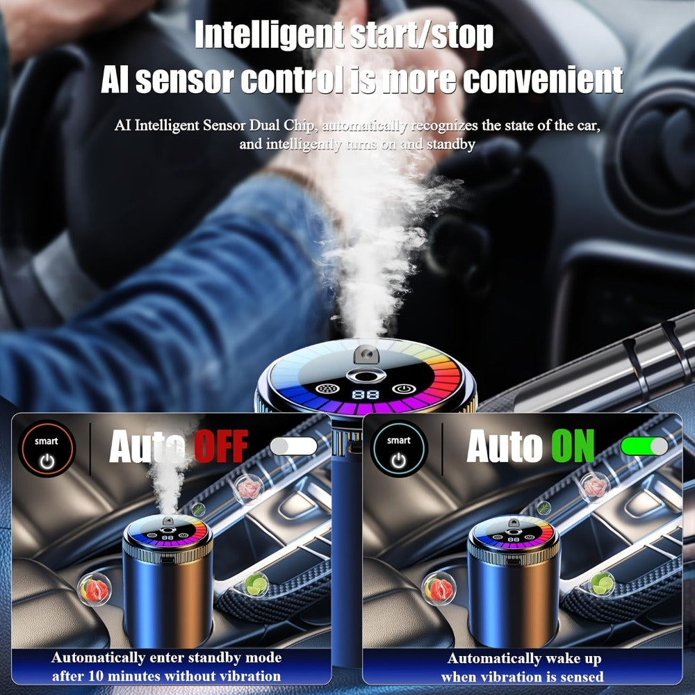 Car Aromatherapy Diffuser with Dynamic Light Show & Starry Sky Mode – Adjustable Scent Intensity, USB Rechargeable, Eliminates Odors