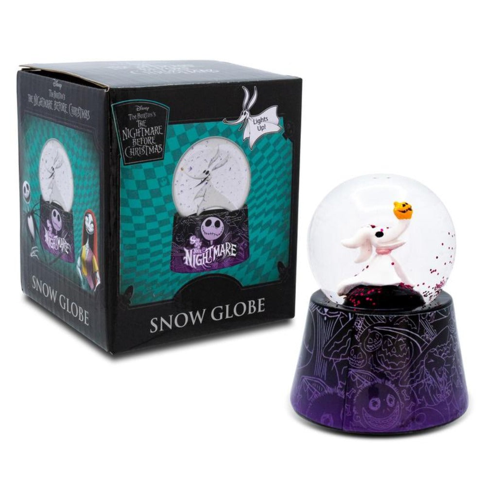 Nightmare Before Christmas Zero Light-Up Snow Globe, Disney Jack Skellington Dog Mini Collectible Snow Globe 3-Inch