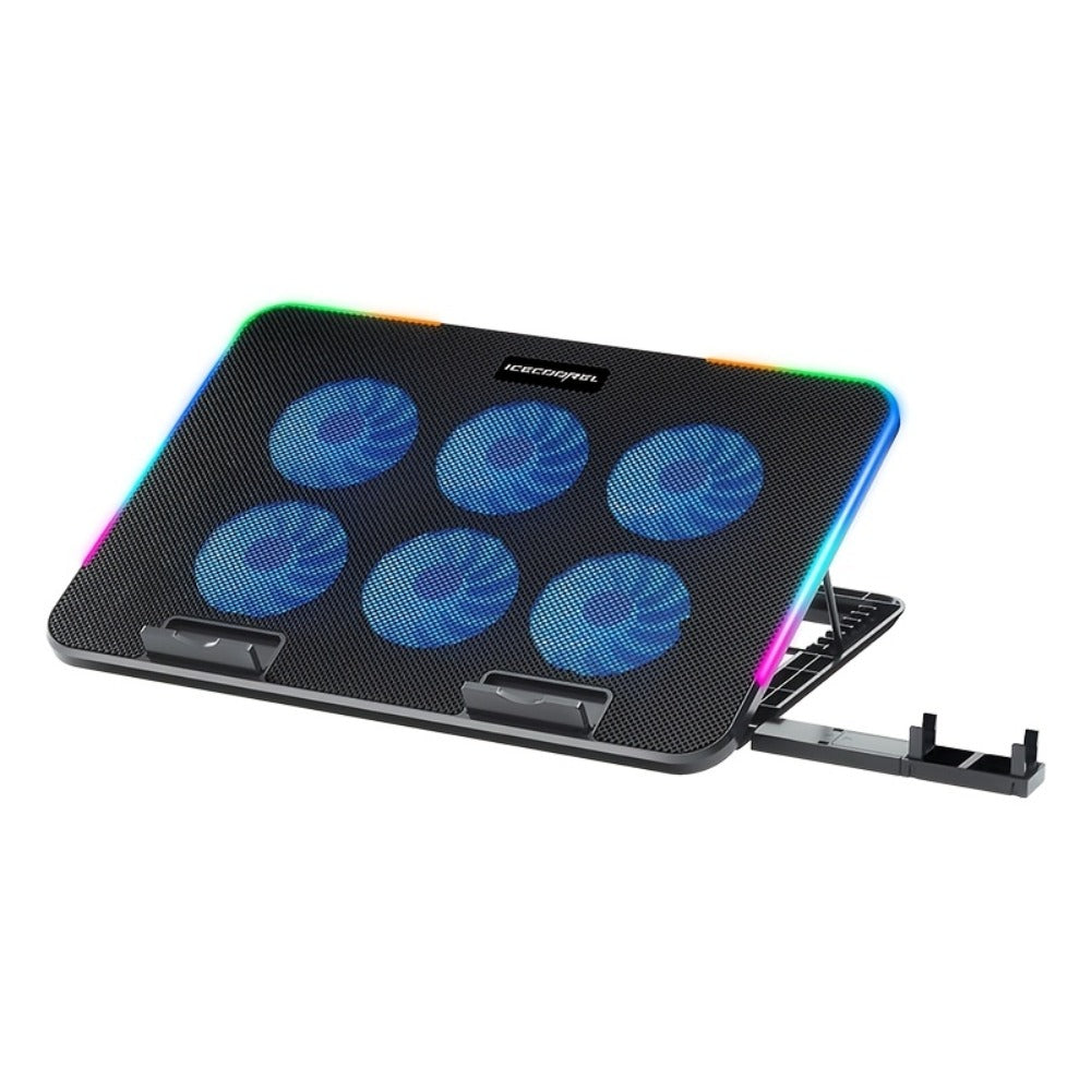 Laptop Cooling Pad ICE COOREL 6 Fans 12-17.3 Inch 5 Adjustable Heights 2 USB Ports RGB Gaming for an Everyday Personal Care Routine