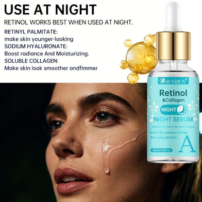 Face Serum Set 4-Piece Day & Night with Vitamin C Retinol Hyaluronic Acid Ceramide - Deep for Bath Time, Home Spa and Personal Care