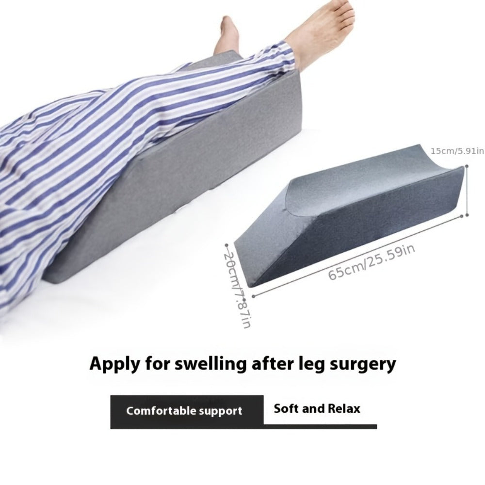 U-Shaped Leg Elevation Pillow, Wedge Leg Support Cushion for Bed Rest Recovery, Foot & Ankle Raise Pad, Flannel Cover 50x20x15cm