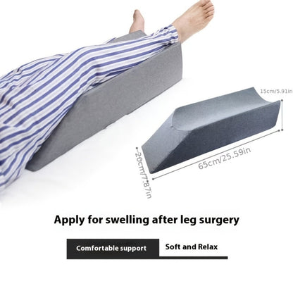 U-Shaped Leg Elevation Pillow, Wedge Leg Support Cushion for Bed Rest Recovery, Foot & Ankle Raise Pad, Flannel Cover 50x20x15cm