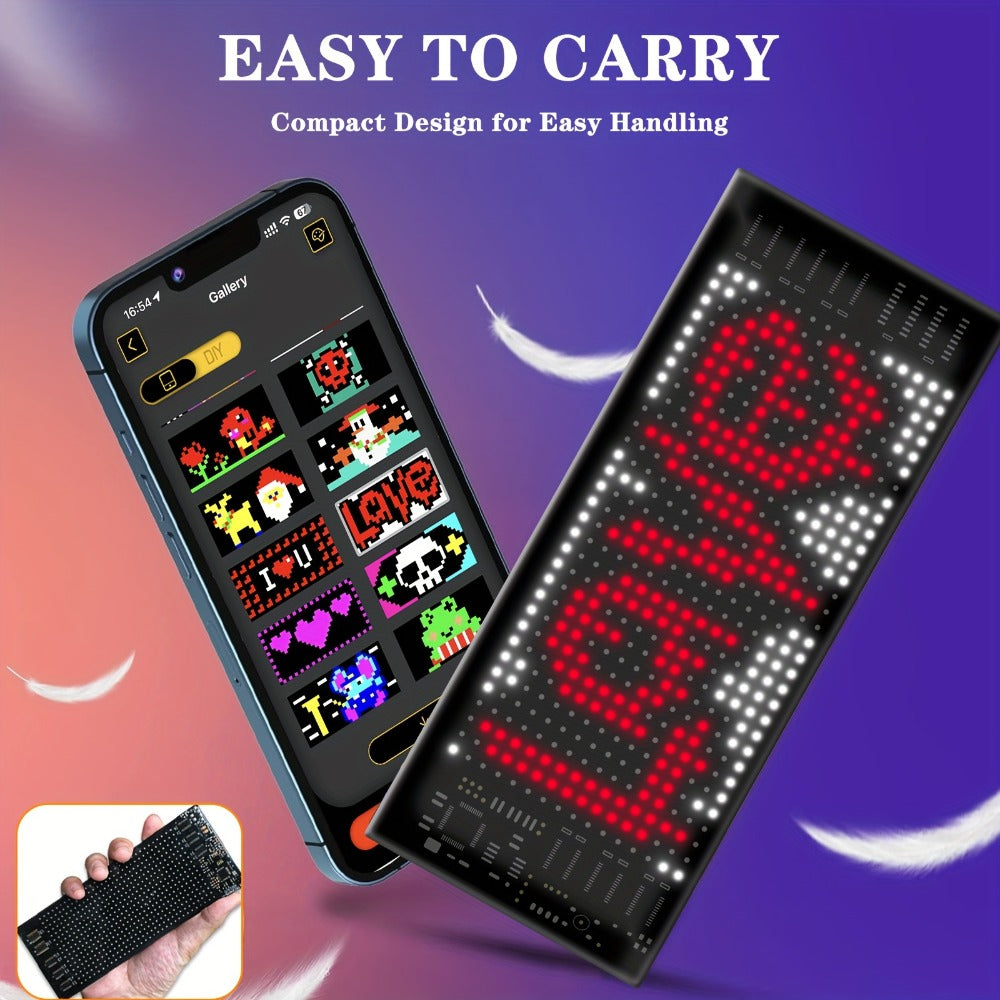 Flexible LED Dot Matrix Display with Remote Control - APP & USB Powered Programmable Scrolling Sign