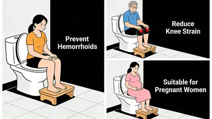 Toilet Stool Foldable Bamboo Squatting Stool – Ergonomic 7-Inch Height for Natural Constipation Relief | Collapsible Non-Slip Bathroom