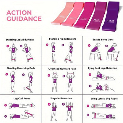 Fitness Equipment Pink Multi-Piece Resistance Kit with Fabric Loops Tube Puller and Pedal Puller