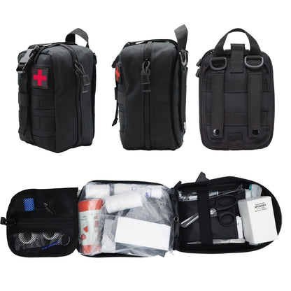 247pcs IFAK Trauma First Aid Kit with CAT Tourniquet and MOLLE Medical Backpack, Fully Stocked Bleeding Control Wound Care Splinting Airway