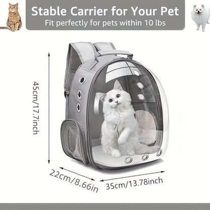 Space Capsule Pet Backpack Carrier for Cats & Small Dogs – Portable Double Shoulder Bag with Bubble Window