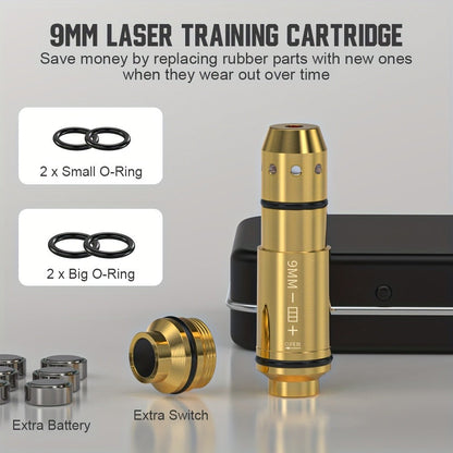 Dry Fire Laser Training Cartridge Multi-Caliber – 9mm 45ACP 223Rem 380ACP 357Sig 308Win 12GA 40Cal 6.5mm 7.62x39 | H59 Brass | Class IIIA