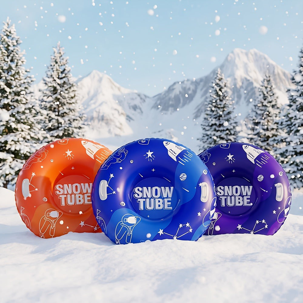 Snow Tubes for Adults 36 Inch 3-Pack – Extra-Large PVC Snow Sleds with 2 Dual Handles, Heavy-Duty Inflatable Snow Tubes for Hill Sledding