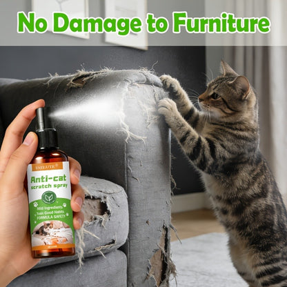 Cat Scratch Deterrent Spray for Furniture – Non-Toxic Pet Safe Anti-Scratch Training Spray, Protects Sofa Couch Carpet Door Wood Surfaces