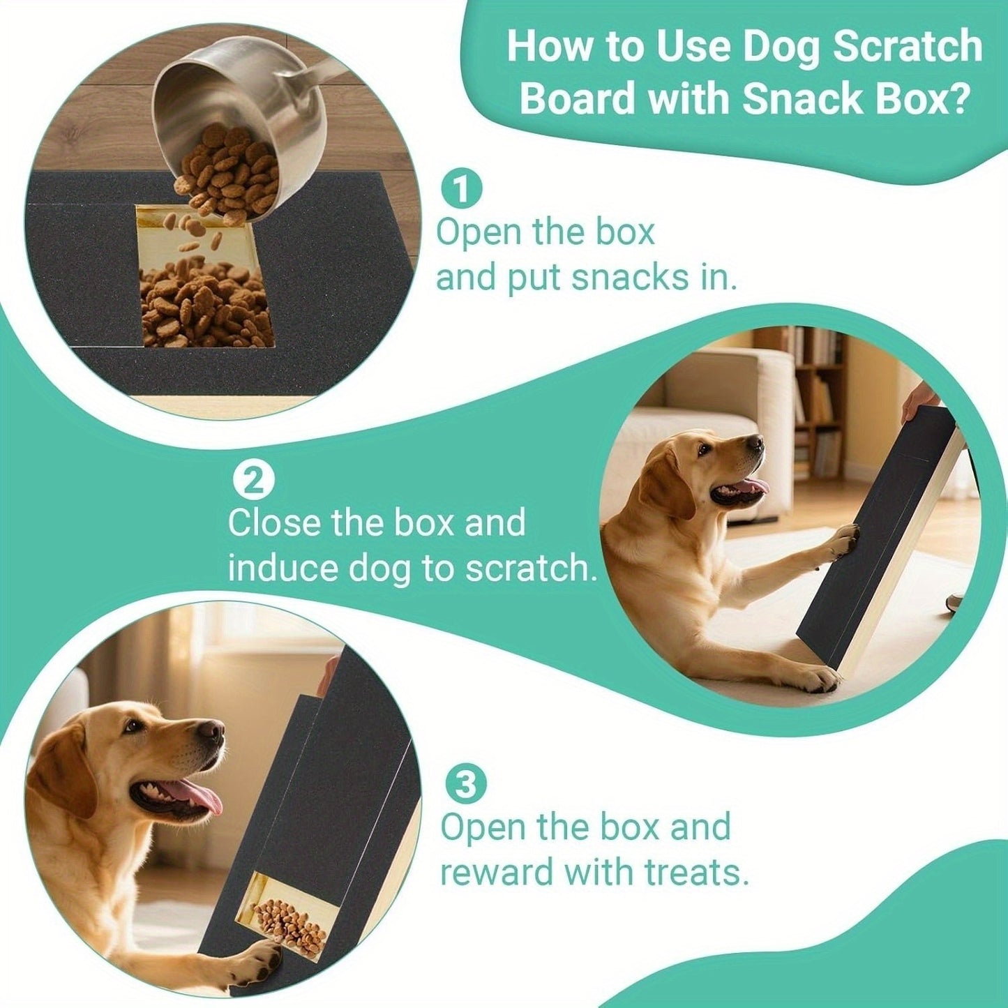 Dog Scratch Pad for Nails – Adjustable 3-Angle (45–65°) Foldable Nail File Scratch Board, Includes 2 Sandpaper Sheets