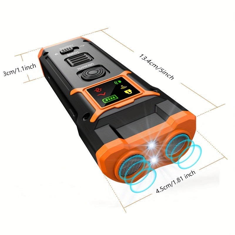 Ultrasonic Dog Repeller & Anti-Barking Device – Portable Handheld Bark Deterrent with LED Light, Soundwave Technology