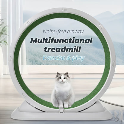 Cat Treadmill Indoor Exercise Wheel Durable Plastic Running Wheel for Indoor Cats All Breeds No Battery Needed Silent Spinner Cat Fitness
