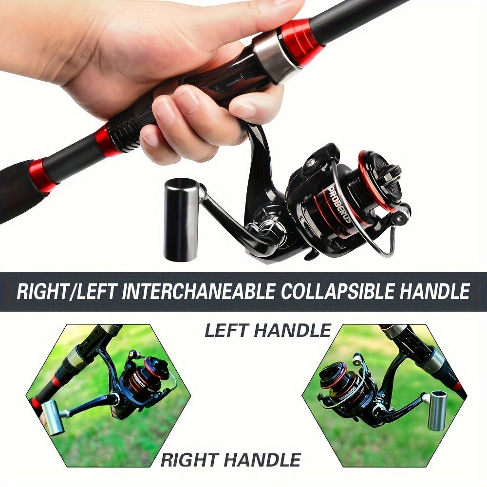 Carbon Fiber Fishing Rod & Spinning Reel Combo – Ultralight Fast Action Rod with Long Cast Spinning Wheel