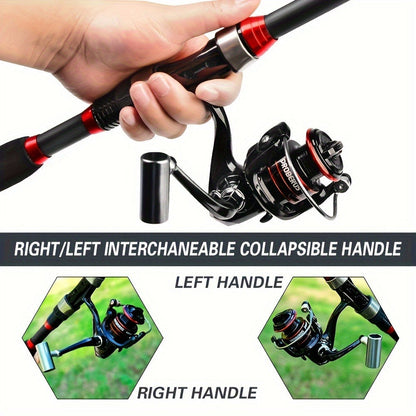 Carbon Fiber Fishing Rod & Spinning Reel Combo – Ultralight Fast Action Rod with Long Cast Spinning Wheel