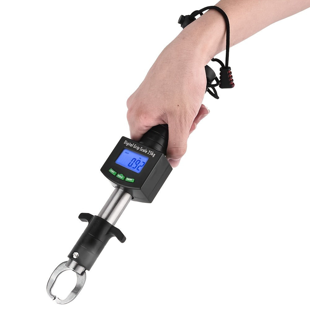 Digital Fishing Scale 25kg/55lb with Tape Measure – Portable Electronic Fish Weight Scale with LCD Display