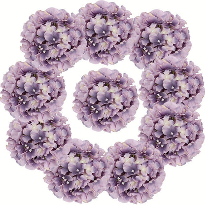 Artificial Flowers 72-Piece Silk Hydrangea Set with Flexible Stems in Blue Purple Pink or Champagne