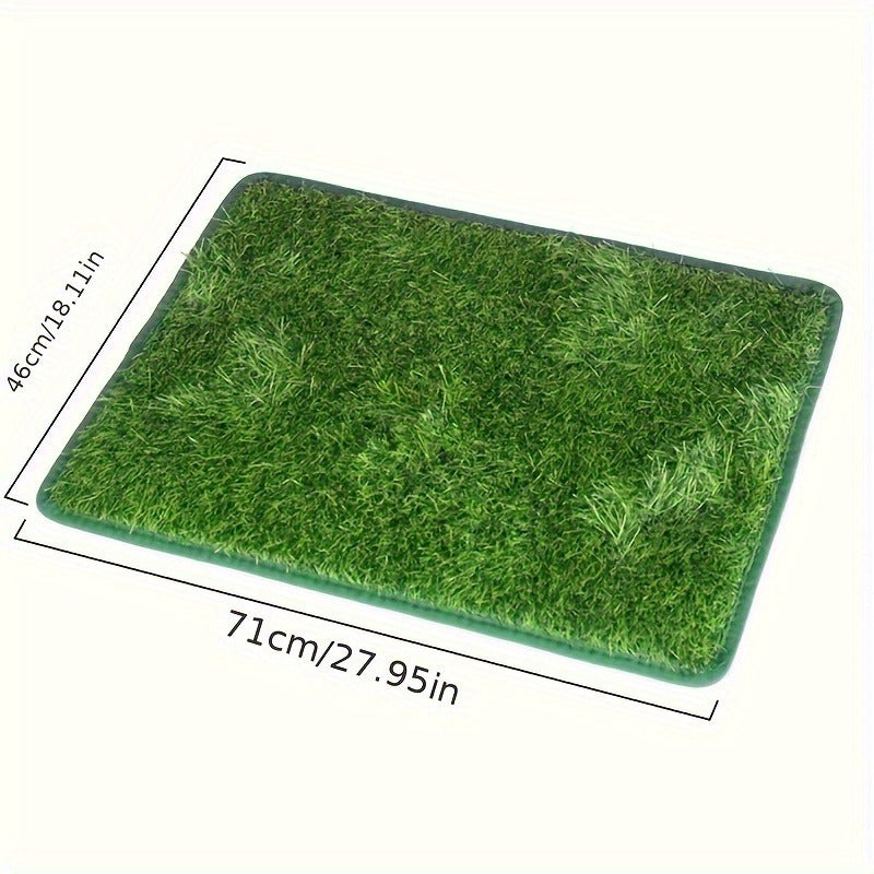 Reusable Dog Potty Training Pad – Washable Artificial Grass Mat, Anti-Odor, Indoor Outdoor Pet Toilet Pad for Dogs Cats, M & L Sizes