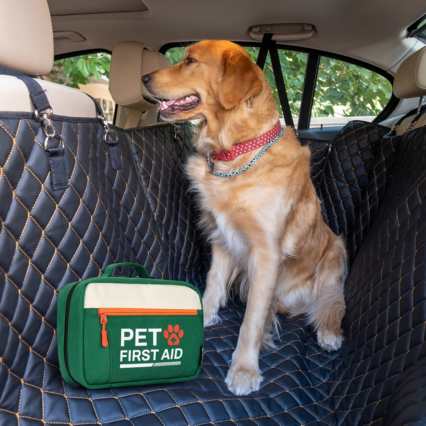 Pet First Aid Kit for Dogs & Cats – 50-Piece Emergency Supplies with Bandages, Gauze, Scissors & Disposable Booties