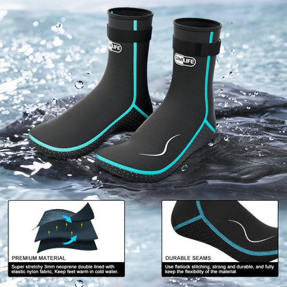 Neoprene Wetsuit Socks 3.5mm – High & Low Cut Water Booties, Non-Slip Anti-Abrasion for Diving Snorkeling Kayaking Beach Volleyball Surfing