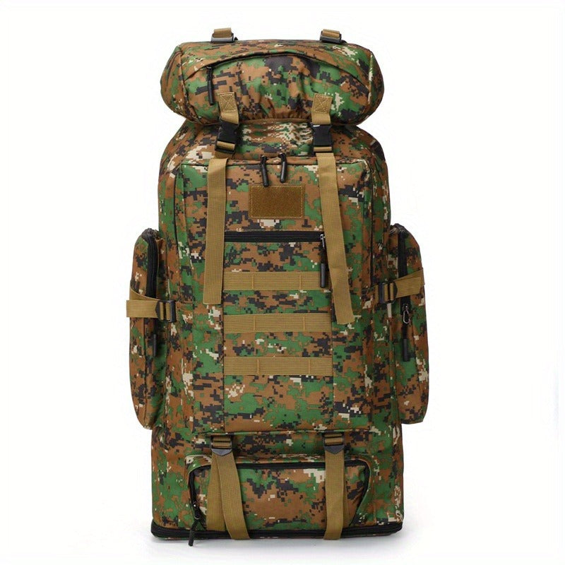 Large Capacity Expandable Outdoor Backpack 26-42 Gal – Soft Shell Geometric Pattern Hiking Rucksack for Camping