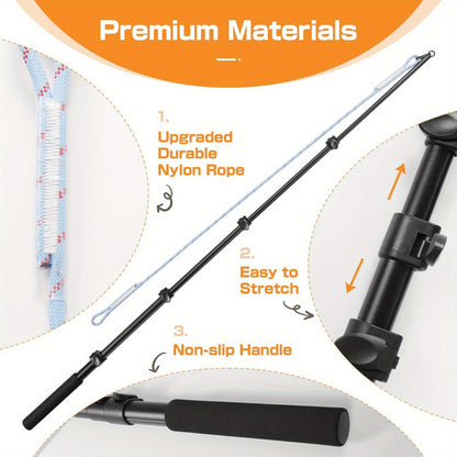 Dog Flirt Pole Telescopic – Extendable Flirt Stick with 3 Detachable Toys & Nylon Rope, Aluminum Alloy Dog Chase Toy