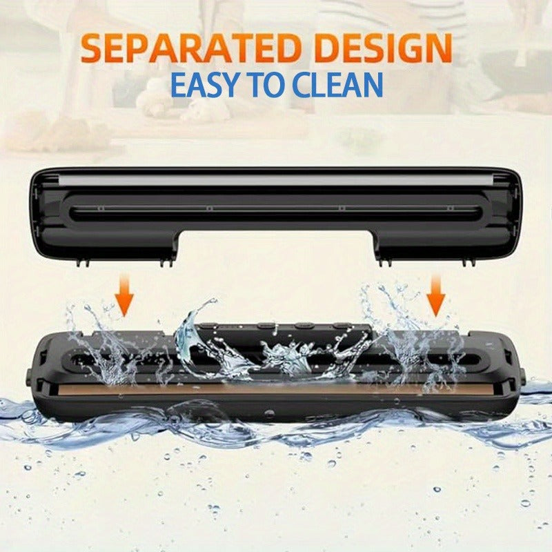Countertop Vacuum Sealer with Vacuum-Seal and Seal-Only Modes, 50 Bags and Black or White Finish