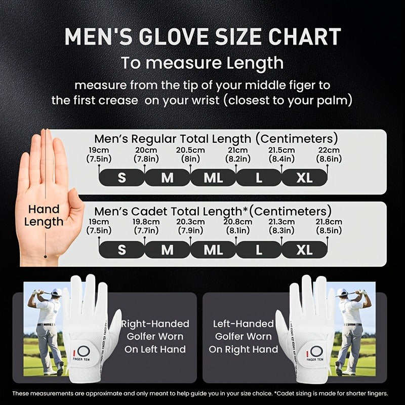 Wet Weather Golf Gloves Rain Grip 3-Pack for Men | Breathable Water-Resistant Golf Gloves for Left & Right Hand