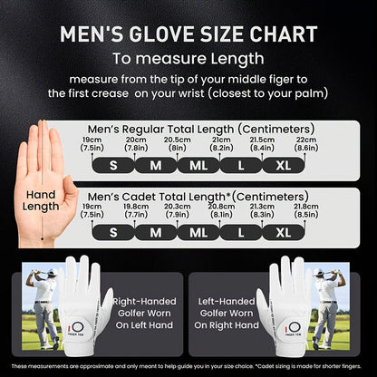Wet Weather Golf Gloves Rain Grip 3-Pack for Men | Breathable Water-Resistant Golf Gloves for Left & Right Hand