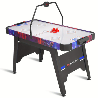 54 Inch Air Hockey Table with LED Scorer – Indoor Arcade Hockey Game Set with 2 Pucks & 2 Pushers, Portable Sports Gaming Table for Game