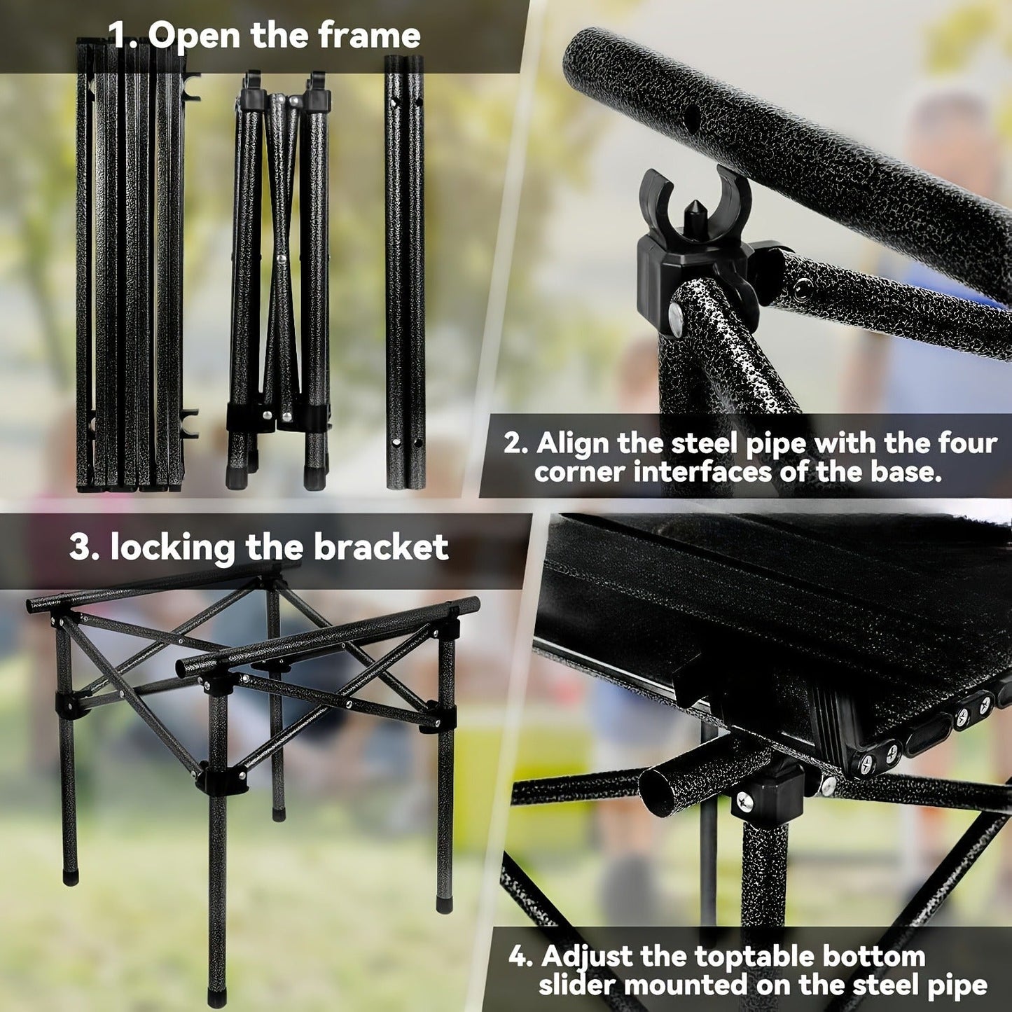 Folding Camping Table with Storage Bag – Large Portable Outdoor Picnic Table for Camping, BBQ, Garden, Backyard & Self-Driving Tours