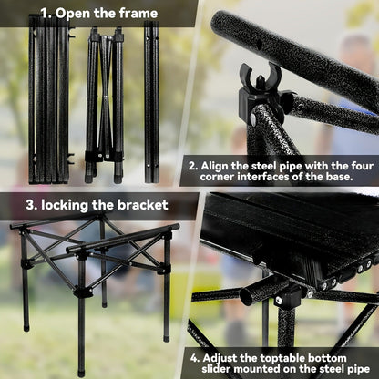 Folding Camping Table with Storage Bag – Large Portable Outdoor Picnic Table for Camping, BBQ, Garden, Backyard & Self-Driving Tours