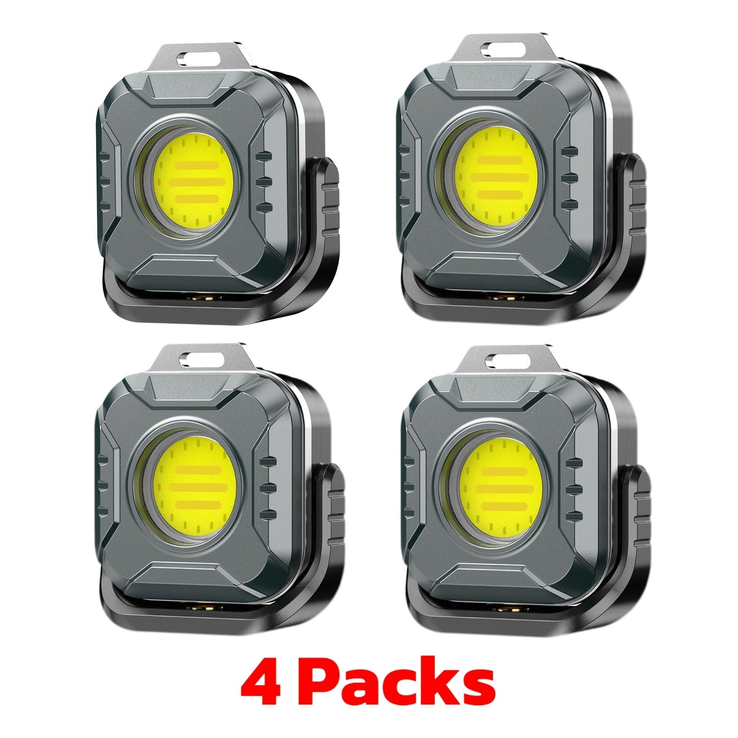 Compact Square COB Work Light with Hanging Loop, Pivoting Stand and One-, Two- or Four-Piece Options