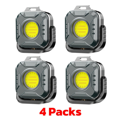 Compact Square COB Work Light with Hanging Loop, Pivoting Stand and One-, Two- or Four-Piece Options