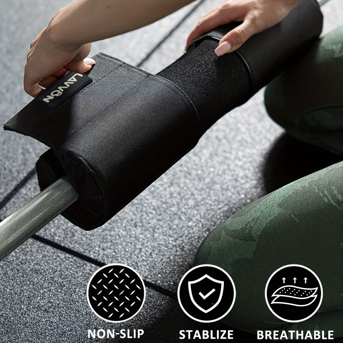 Barbell Squat Pad Set with Wrist Straps & Ankle Straps – Thick Anti-Slip Foam Bar Pad for Hip Thrusts, Squats & Lunges