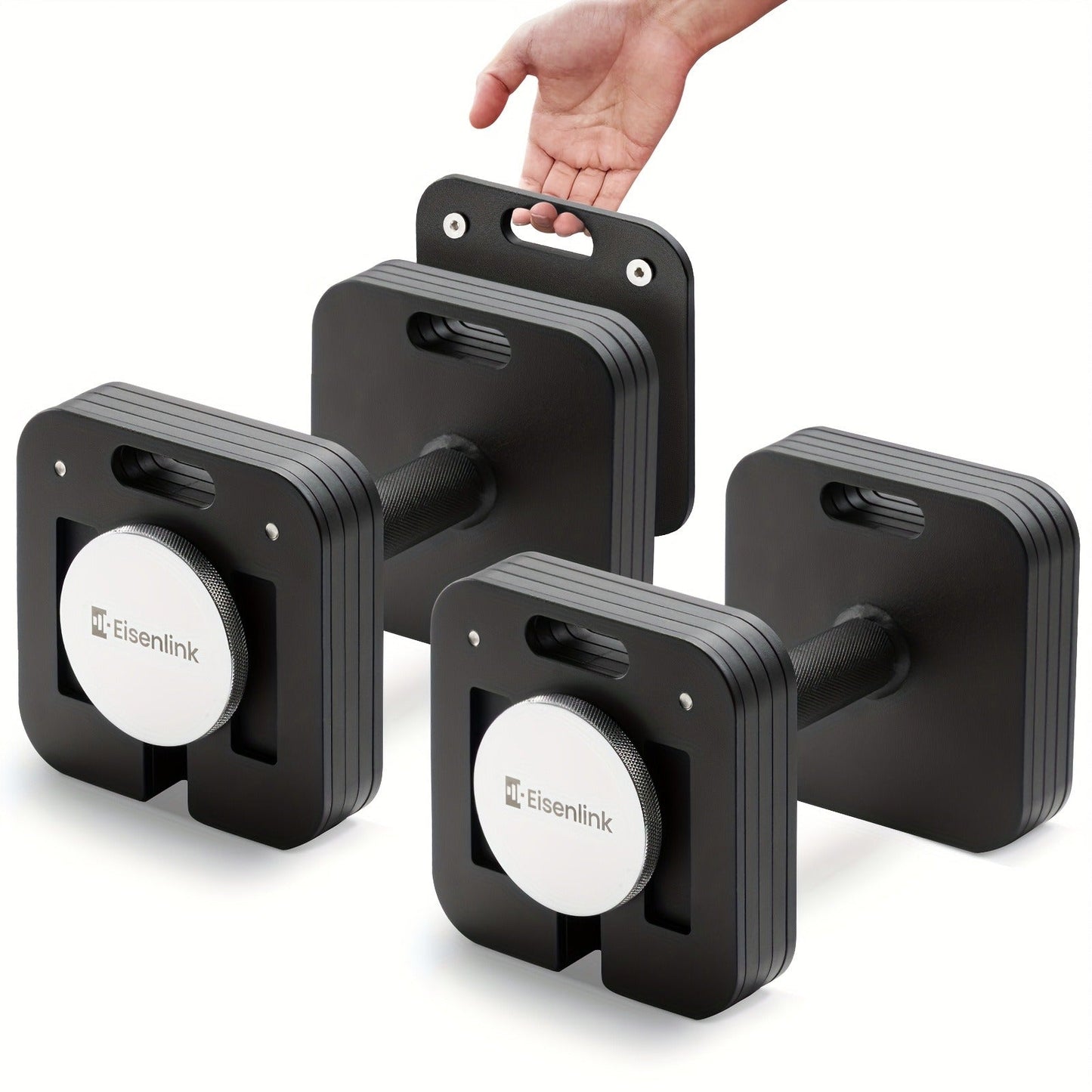 Quick-Lock Adjustable Dumbbell Set 10–80LB – 5LB Increments Square Weight Plates for Home Gym Fitness, Compatible Longer Screws & Add-On
