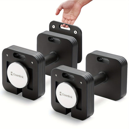 Quick-Lock Adjustable Dumbbell Set 10–80LB – 5LB Increments Square Weight Plates for Home Gym Fitness, Compatible Longer Screws & Add-On