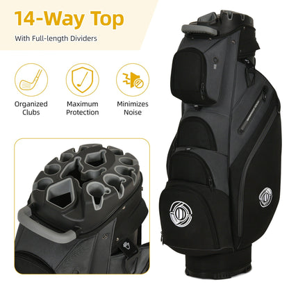 Hard Shell Golf Bag Armored Protective 900D High-Density Oxford Cloth Large Capacity Professional Equipment Travel Bag 105x27x38cm Deep Grey