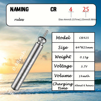 Rechargeable Fishing Float Batteries 8 Pack with 2 Chargers – LED Night Bobber Battery Set for Lighted Fishing Float