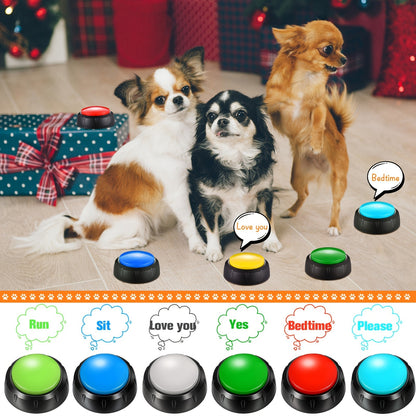Dog Communication Buttons 12 Pack Recordable Talking Button Set 30 Second Voice Recording Pet Training Speaking Buttons 12 Colors Gift