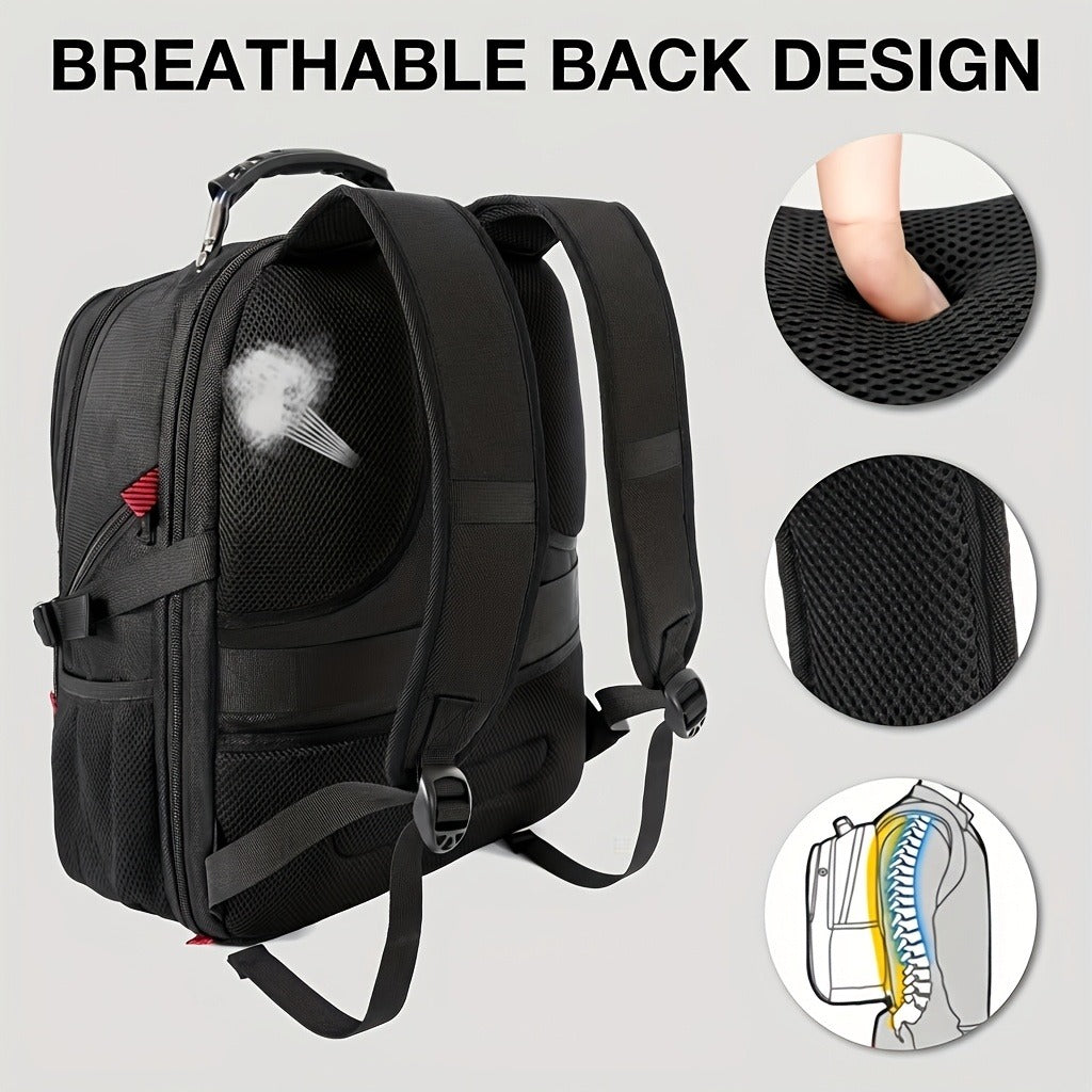 Large Laptop Backpack 50L – Fits 17 Inch Computer, Airline Approved Carry On, 3-Compartment Travel & College Backpack for Men Women | 8