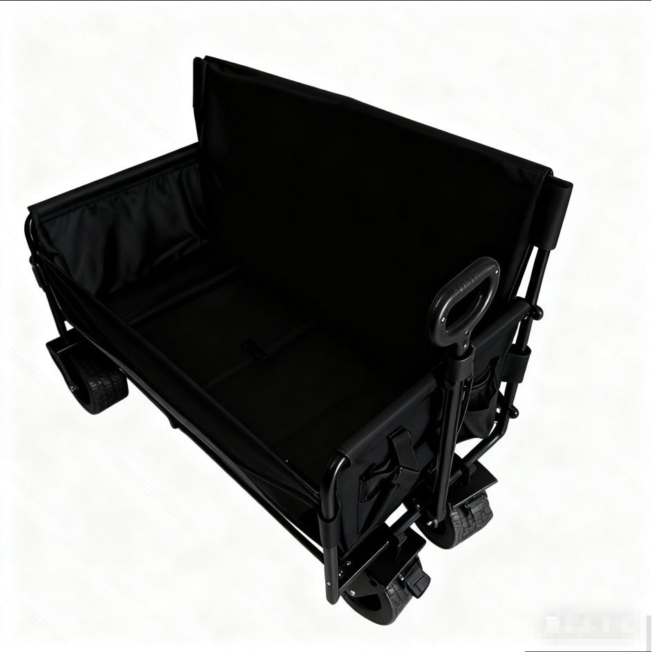 Foldable Utility Wagon Cart 550 lbs, Collapsible Outdoor Cart with Bench Seat & All-Terrain Wheels