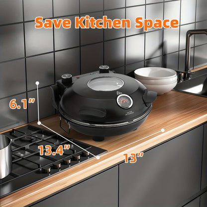 Pizza Oven Indoor 12-Inch Countertop, Heats Up to 800°F Electric Pizza Maker for Home, Fast Preheat