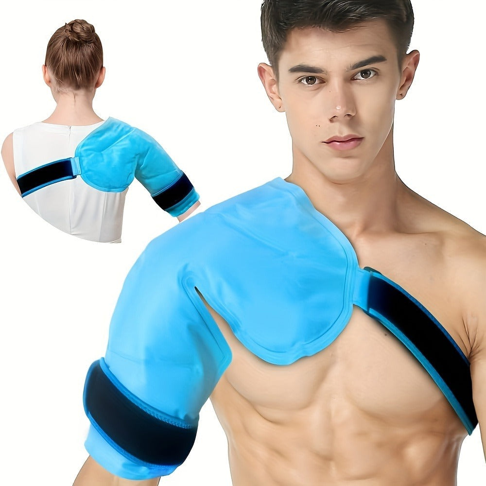 Shoulder Ice Pack Wrap Hot Cold Therapy Gel Pack Reusable Rotator Cuff Compress Adjustable Strap Hands-Free Pain Relief for Athletes Gym